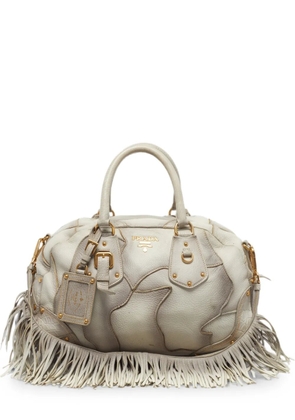 Prada Pre-Owned patchwork fringe-trimmed bowler bag - Grey