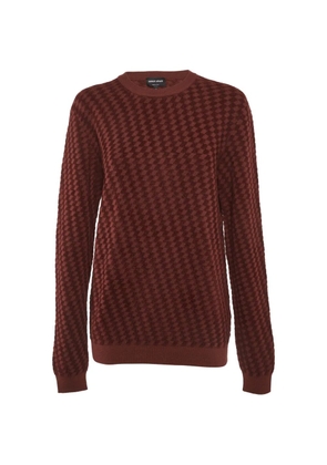 Giorgio Armani Pre-Owned geometric-pattern sweater - Brown