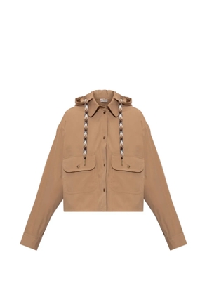Moncler hooded cropped jacket - Neutrals