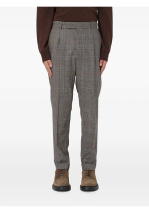 PT Torino check pleated trousers - Brown