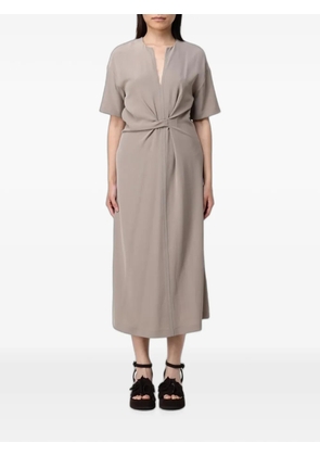 MeimeiJ twist-detail V-neck midi dress - Neutrals