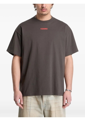 Pleasures logo-print drop-shoulder T-shirt - Grey
