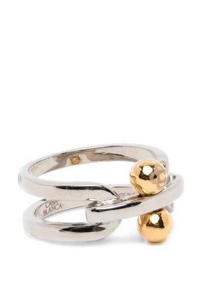 Casablanca c link ball ring - Silver