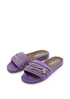 CHANEL Pre-Owned Tropiconic chain-link slides - Purple