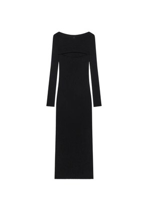 Courrèges ribbed-knit slash-detail midi dress - Black