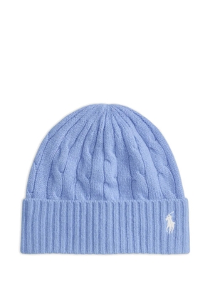 Polo Ralph Lauren cable-knit Pony beanie hat - Blue