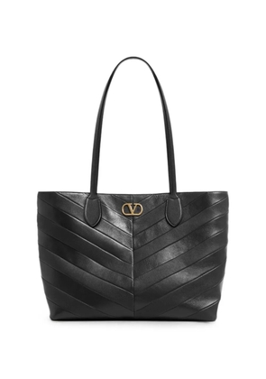 Valentino Garavani Jean medium shopping bag in nappa with chevron motif - Black