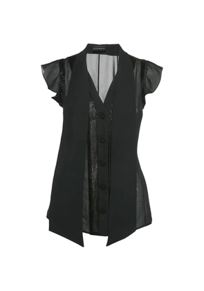 Emporio Armani Pre-Owned beaded semi-sheer shirt - Black