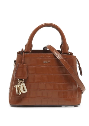 DKNY Vintage Paige croc-embossed leather tote bag - Brown