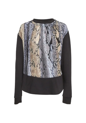 Just Cavalli Vintage snake-print tassel-detail sweater - Black