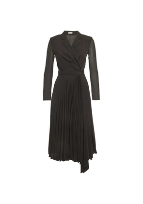 SANDRO plissé wrap-style midi dress - Black