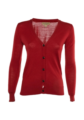 Burberry Pre-Owned elbow-patch cardigan - Red