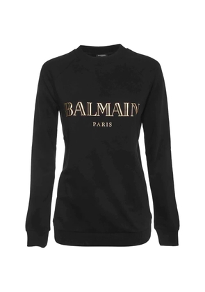 Balmain Pre-Owned logo-print cotton sweatshirt - Black