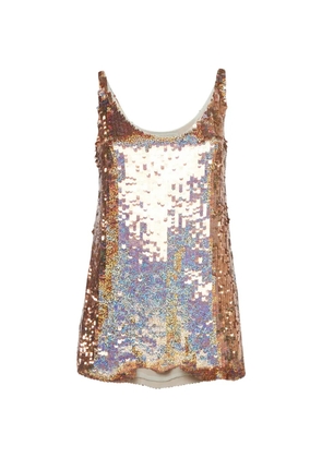 Stella McCartney Pre-Owned sequin-embellishment silk tank top - Gold