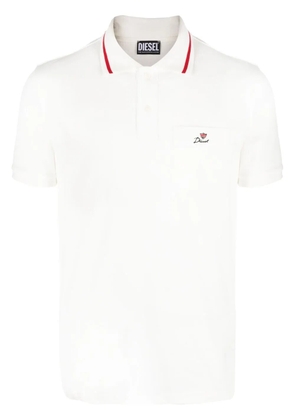 Diesel embroidered-logo polo shirt - White