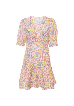 SANDRO x smiley mini floral-print dress - Neutrals