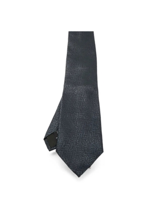 S.T. Dupont jacquard zig-zag tie - Blue