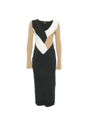 BOSS Florency rib-knit long-sleeve maxi dress - Black