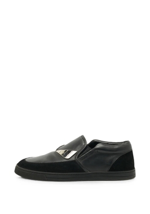 Fendi Pre-Owned leather slip-on sneakers - Black