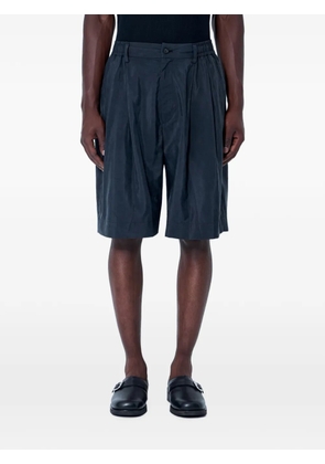 ssstein pleated elasticated-waistband shorts - Black
