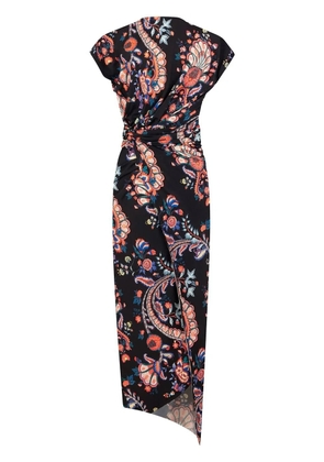 Rabanne floral paisley-print draped dress - Black