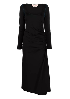 Marni long-sleeved midi dress - Black