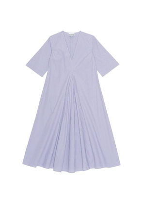 GANNI striped V-neck dress - Purple