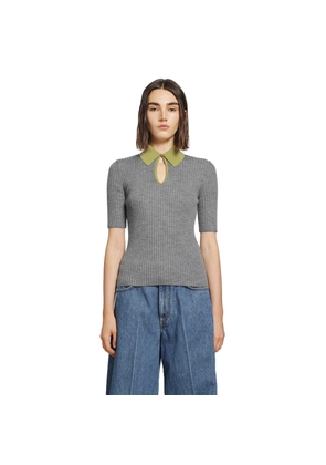 Lightweight Ribbed Wool Polo