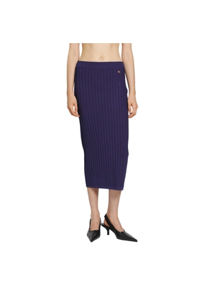 Stretch Viscose Mesh Knit Midi Skirt