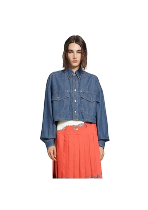 Chambray Denim Crop Shirt