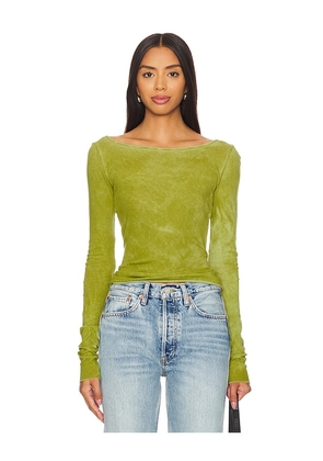 COTTON CITIZEN Marbella Boat Neck Shirt in Green. Size S. Also in XS, M, L.