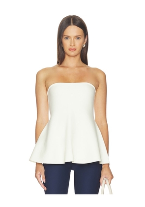 ALIGNE Amy Knitted Bandeau Peplum Top in Ivory. Size S. Also in XS, M, L.