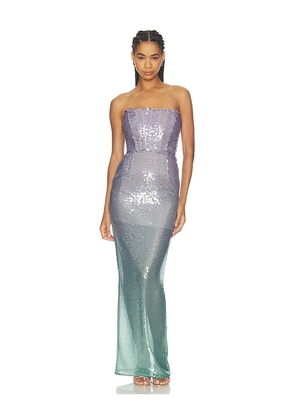Bronx and Banco Ibiza Ombre Farah Strapless Maxi Dress in Purple. Size XS. Also in S, M, L, XL.