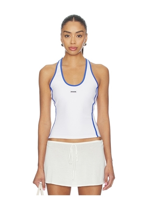 Ksubi Sott Idol Racer Tank Top in White,Royal. Size S. Also in L.