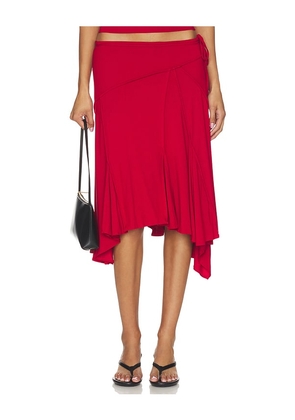 With Jean x REVOLVE Sharni Skirt in Red. Size S. Also in XS, M, L, XL.