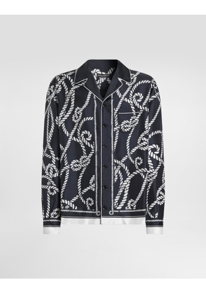 Dolce & Gabbana Marina-print Silk Twill Shirt - Man Shirts Multicolor 41