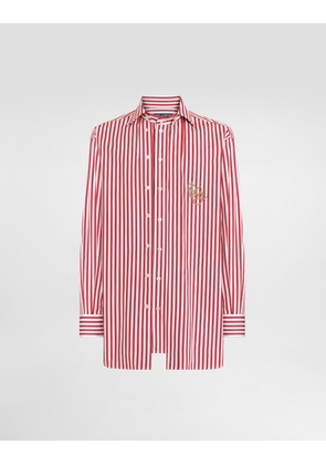 Dolce & Gabbana Striped Poplin Shirt - Man Shirts Multicolor 37