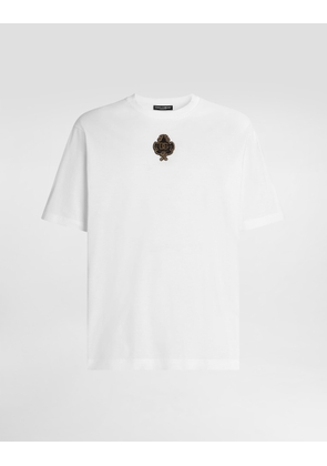 Dolce & Gabbana Cotton T-shirt With Patch - Man T-shirts And Polos White 46