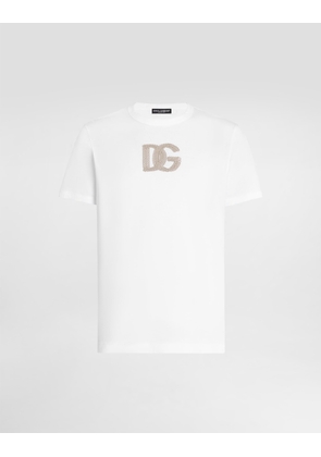Dolce & Gabbana Cotton T-shirt With Patch - Man T-shirts And Polos White 44