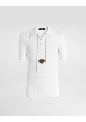 Dolce & Gabbana Cotton Interlock Serafino Shirt - Man Collection White 44