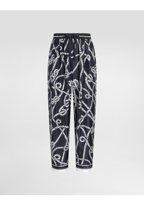 Dolce & Gabbana Marina-print Silk Twill Vanity Trousers - Man Collection Multicolor 44