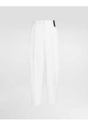 Dolce & Gabbana Cotton Gabardine Trousers - Man Collection White Cotton 44