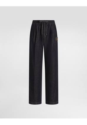 Dolce & Gabbana Denim Joggers With Patch - Man Collection Multi-colored 58