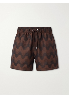 Frescobol Carioca - Rio Straight-Leg Printed Jacquard Swim Shorts - Men - Brown - S