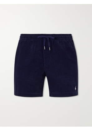 Polo Ralph Lauren - Straight-Leg Logo-Embroidered Cotton-Corduroy Drawstring Shorts - Men - Blue - XS