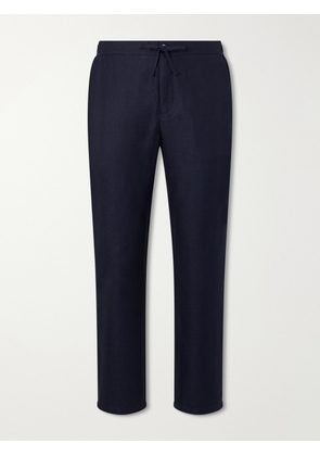 Frescobol Carioca - Mendes Straight-Leg Linen and Cotton-Blend Twill Drawstring Trousers - Men - Blue - UK/US 30