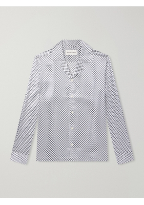 Frescobol Carioca - Safra Camp-Collar Printed Silk-Satin Shirt - Men - Blue - S