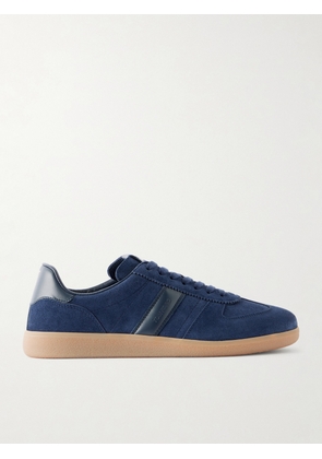 TOM FORD - Leather-Trimmed Suede Sneakers - Men - Blue - EU 40