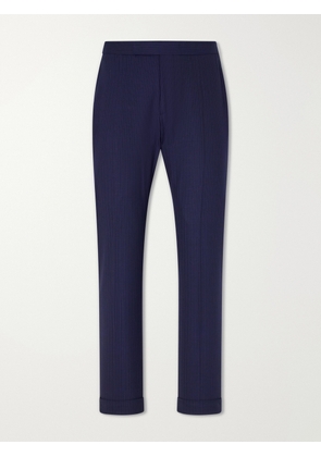 Polo Ralph Lauren - Straight-Leg Pinstriped Wool-Blend Suit Trousers - Men - Blue - UK/US 30