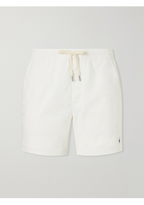 Polo Ralph Lauren - Straight-Leg Logo-Embroidered Cotton-Corduroy Drawstring Shorts - Men - Neutrals - XS
